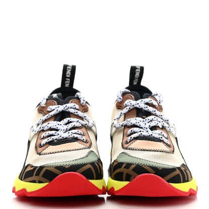 Fendi Technical Mesh Lycra FFreedom Patchwork Sneakers 36.5 Nude Tobacco Black 2 of 9