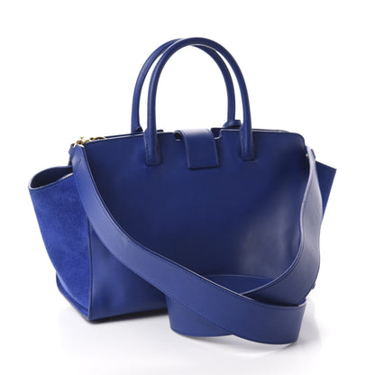 Saint Laurent Calfskin Suede Baby Monogram Downtown Cabas Ultramarine 3 of 12