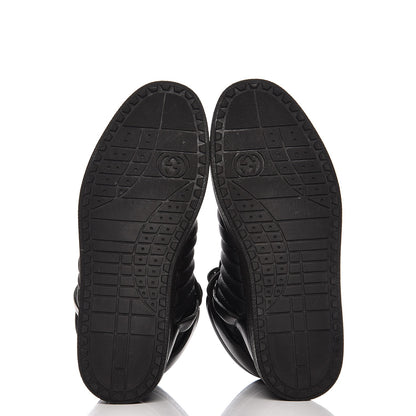 Gucci Nylon Calfskin Mens High Top Sneakers 8.5 Black 5 of 11
