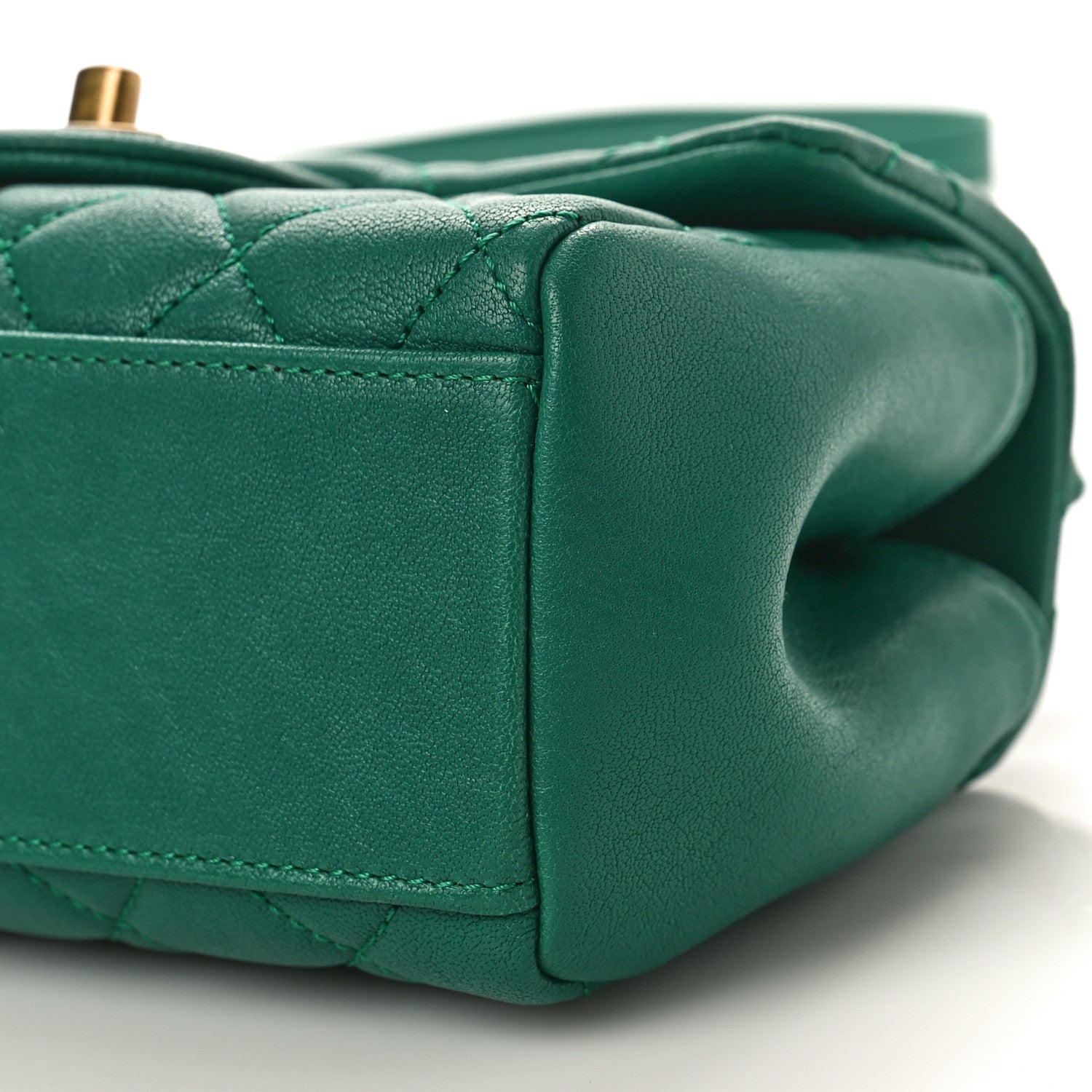 Chanel Shiny Sheepskin Quilted Mini Trapezio Flap Green 8 of 8