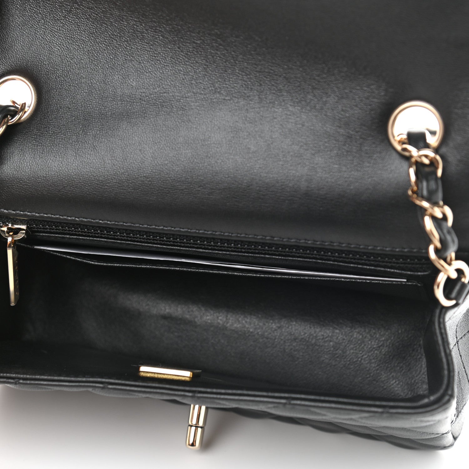 Chanel Lambskin Quilted Mini Rectangular Flap Black 5 of 9