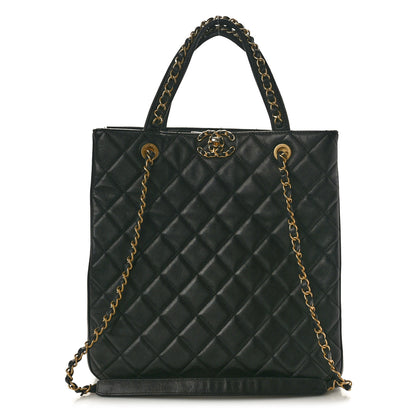 Chanel Lambskin Quilted Large Chanel 19 Shopping Tote Black 1 of 9