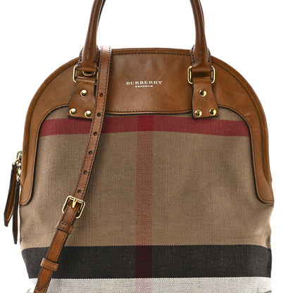 Burberry Canvas Mega Check Calfskin Medium Bloomsbury Saddle Brown 8 of 10
