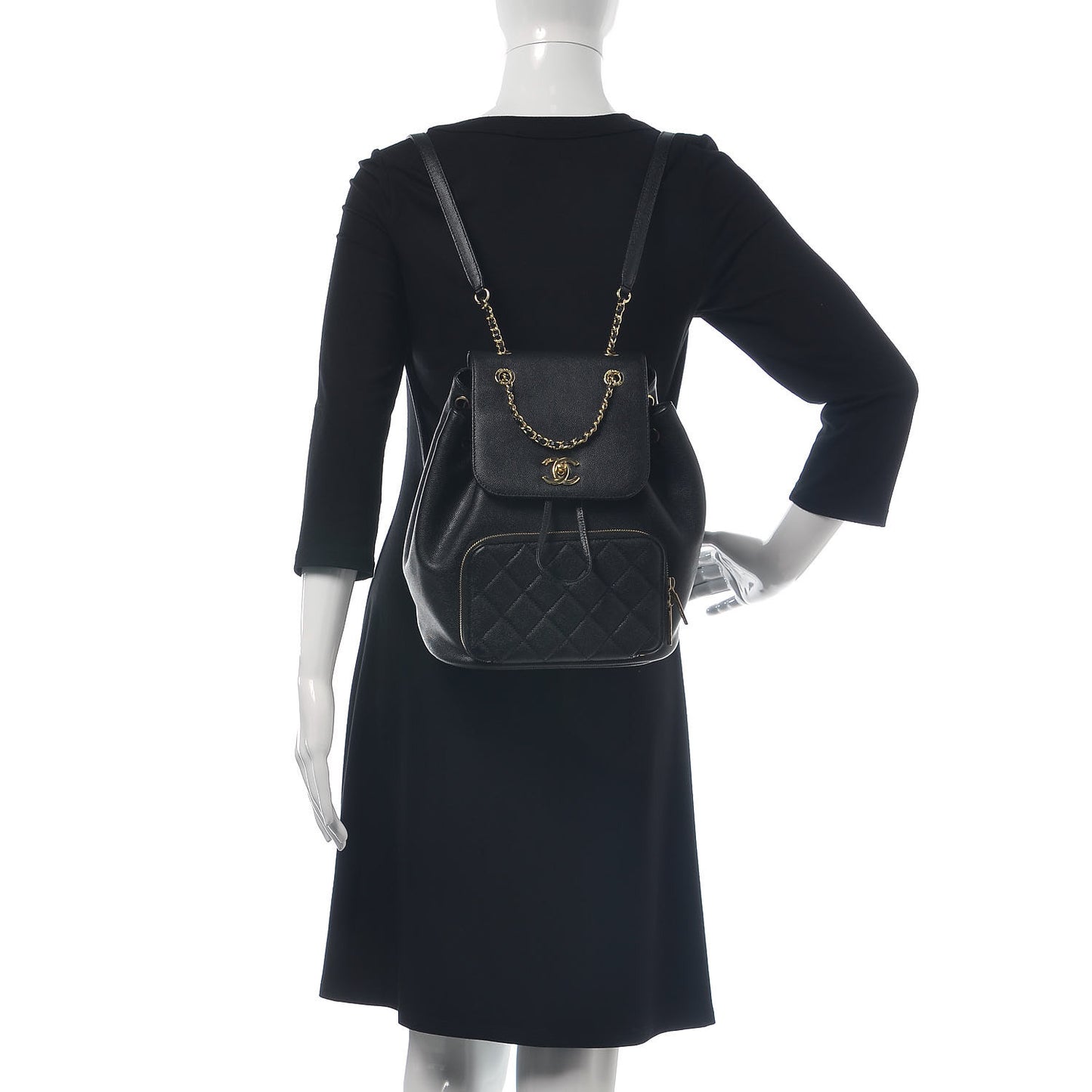 Caviar Quilted Business Affinity Backpack Black