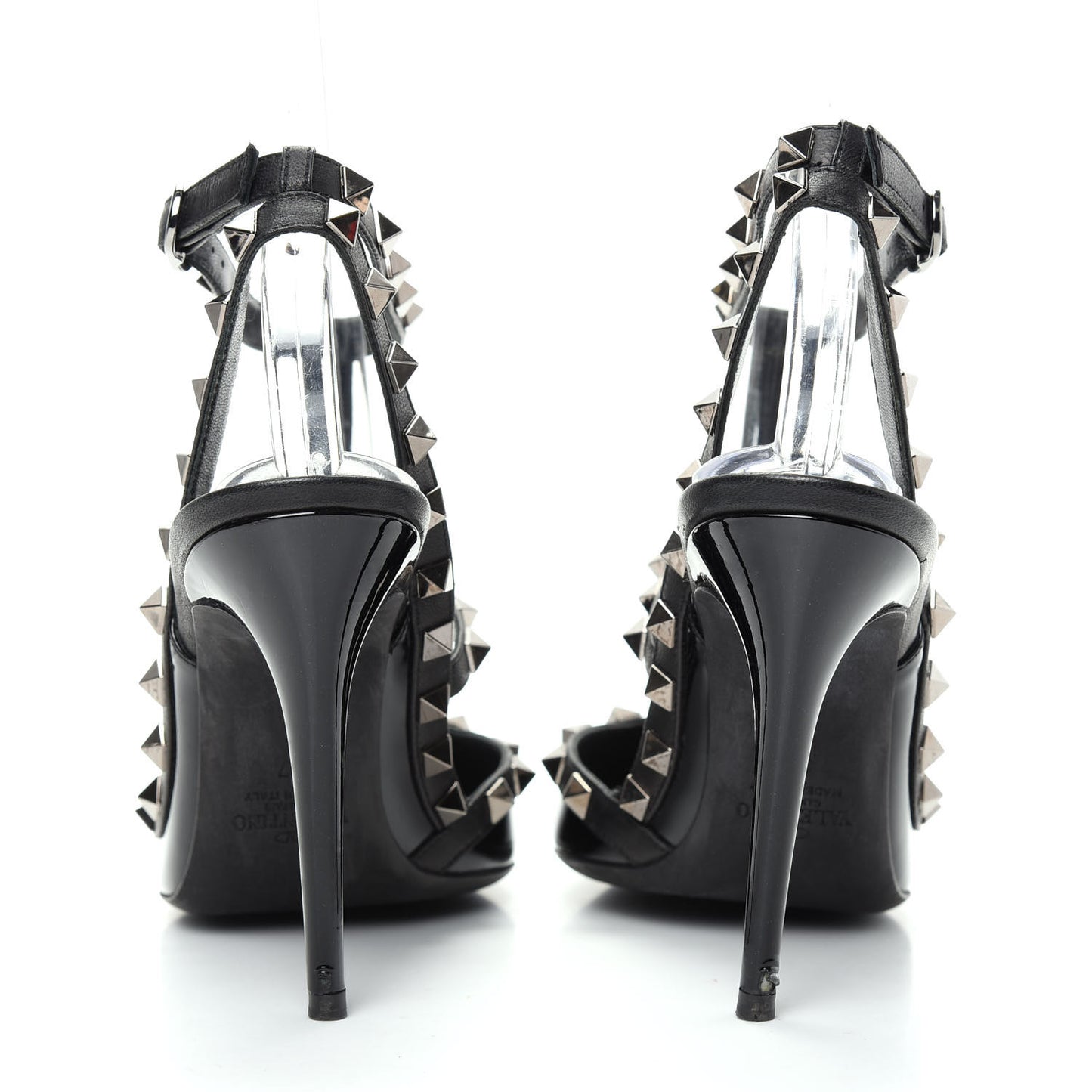 Patent Rockstud Ankle Strap Pumps 37 Black