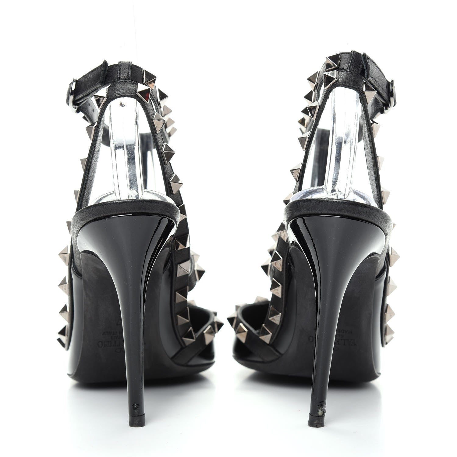 Valentino Garavani Patent Rockstud Ankle Strap Pumps 37 Black 7 of 11