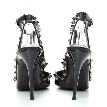 Valentino Garavani Patent Rockstud Ankle Strap Pumps 37 Black 7 of 11