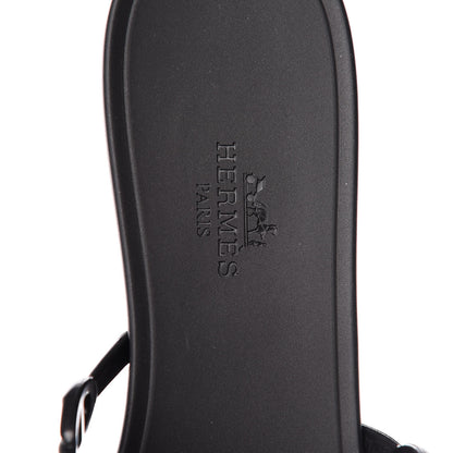 Hermes Rubber Chaine d'Ancre Rivage Sandals 38 Black 7 of 8
