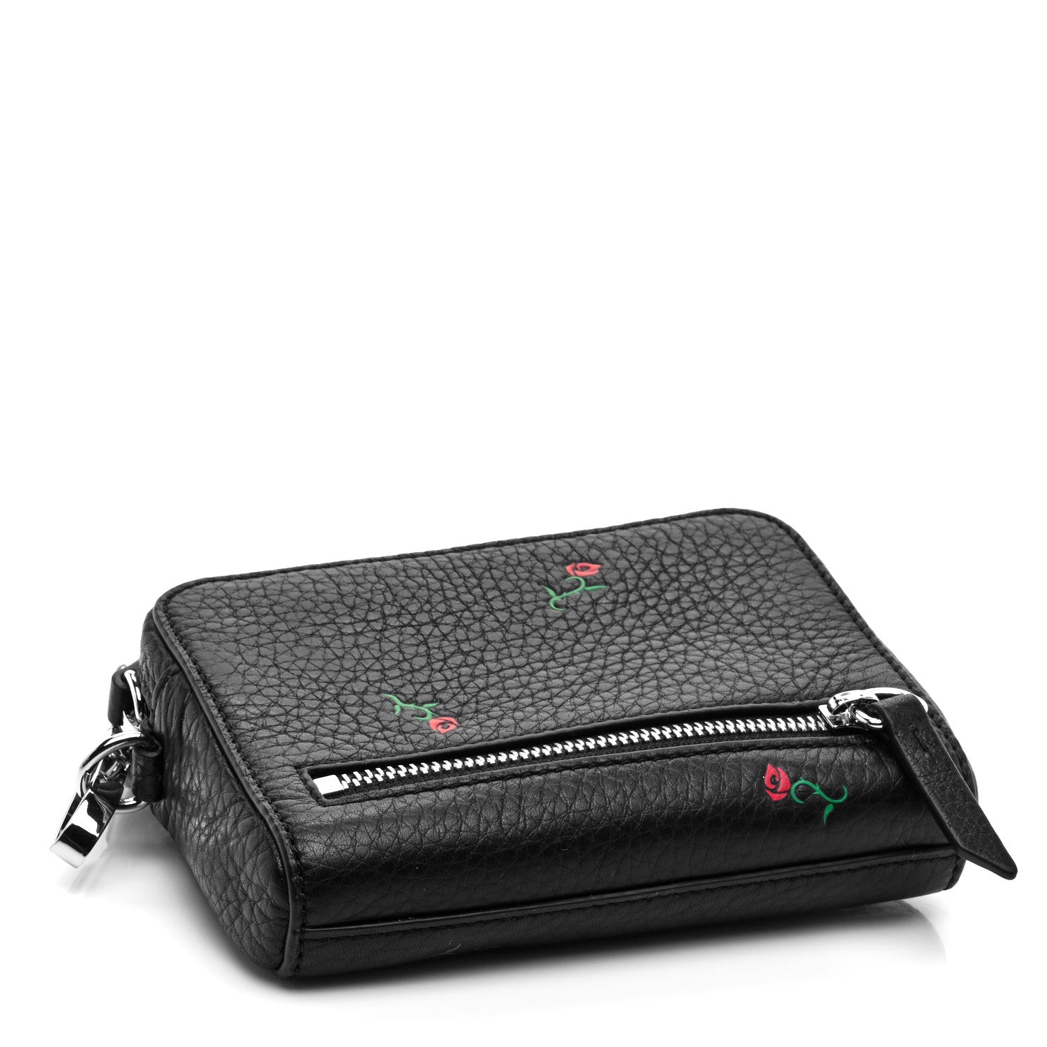 Alexander Wang Pebbled Lambskin Rose Large Fumo Clutch Black 4 of 9