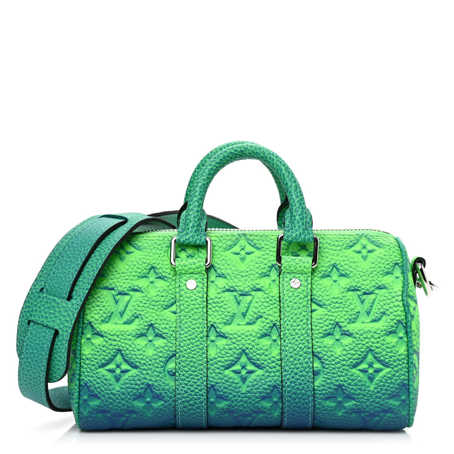 Louis Vuitton Taurillon Illusion Keepall XS Bleu Vert 1 of 8