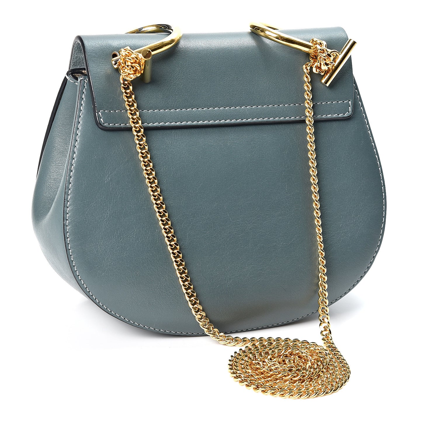 Suede Smooth Calfskin Mini Drew Shoulder Bag Cloudy Blue