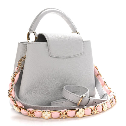 Louis Vuitton Taurillon Enamel Blossom Chain Capucines BB Ice Grey 3 of 10