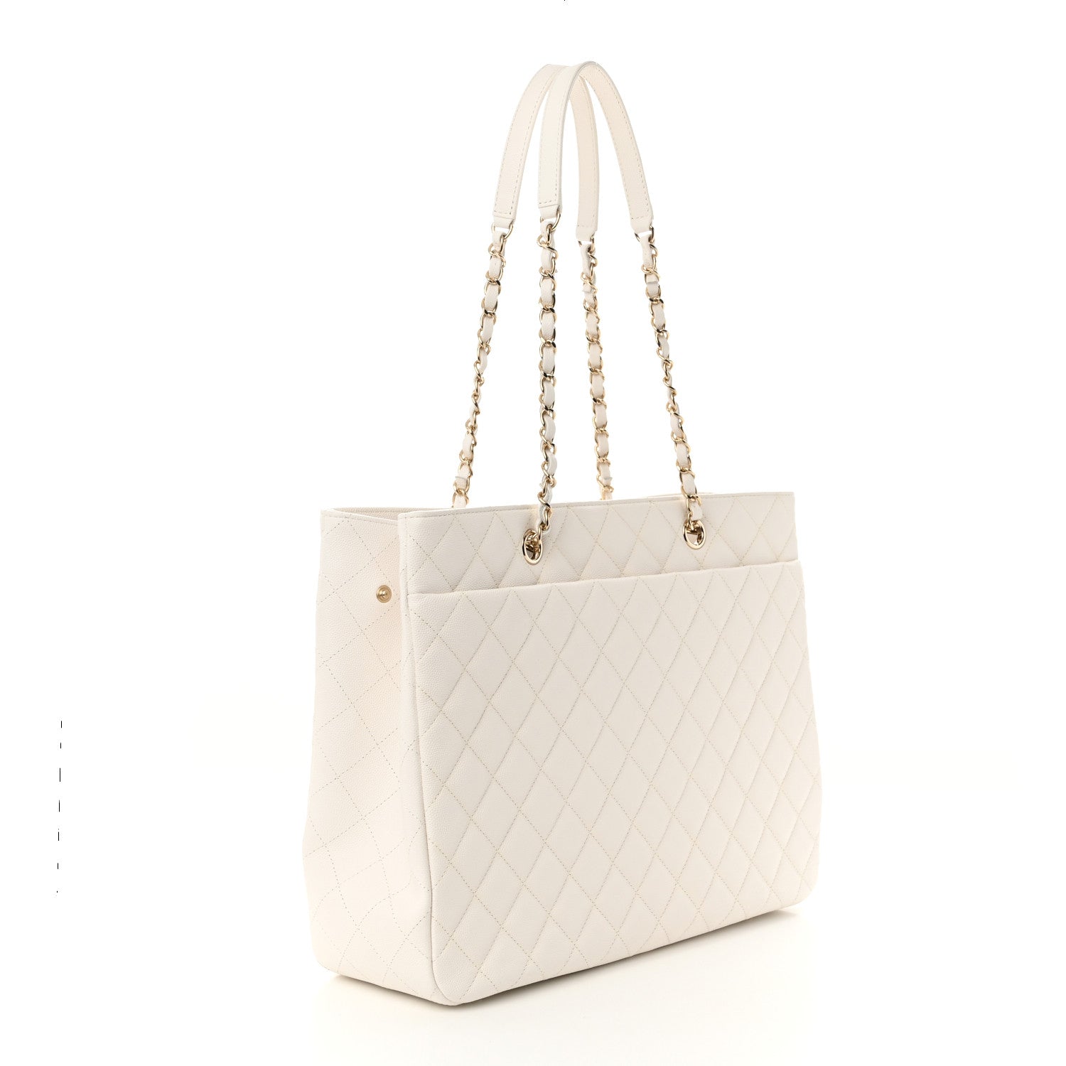 Chanel Caviar Quilted Large Classic Shopping Tote White 3 of 10