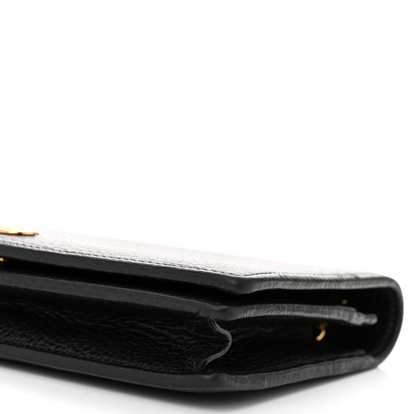 Calfskin Mini GG Marmont Chain Wallet Black