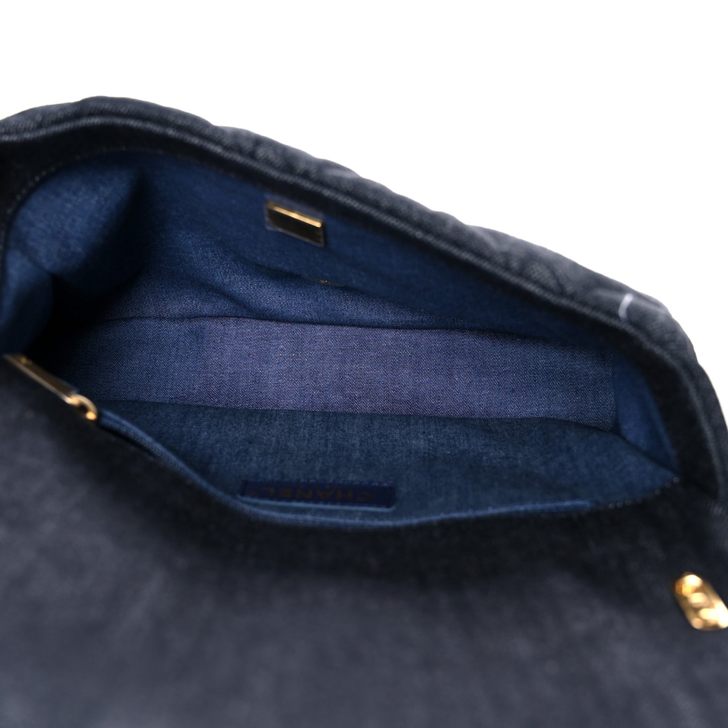 Denim Quilted Medium Funky Town Flap Black