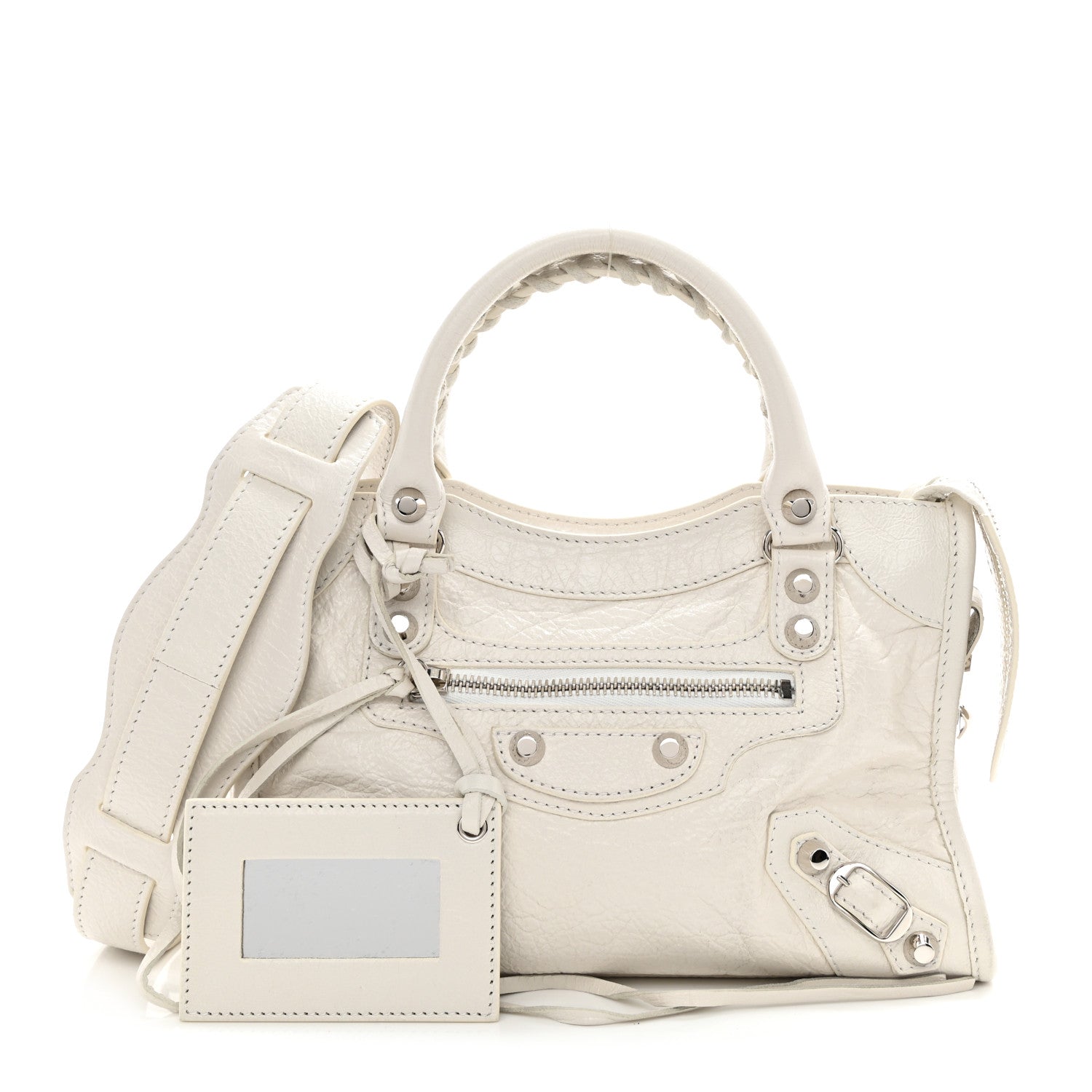 Balenciaga Agneau Classic Silver Hardware Mini City Beige White 1 of 9