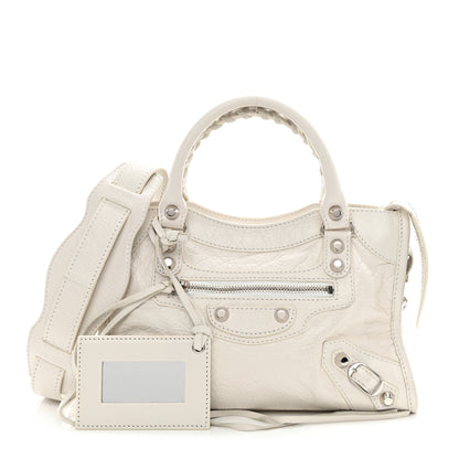 Balenciaga Agneau Classic Silver Hardware Mini City Beige White 1 of 9