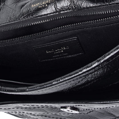 Saint Laurent Crinkled Calfskin Matelasse Monogram Medium Niki Chain Satchel Black 3 of 3