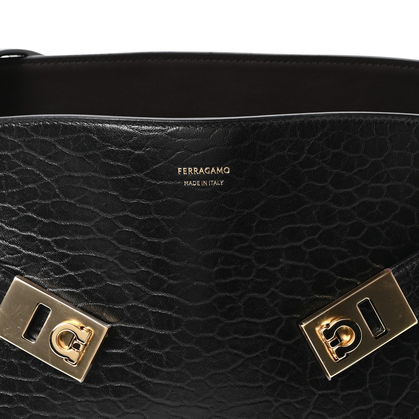 Washed Calfskin Medium Hug Soft Bicolor Shoulder Bag Black Testa Di Moro