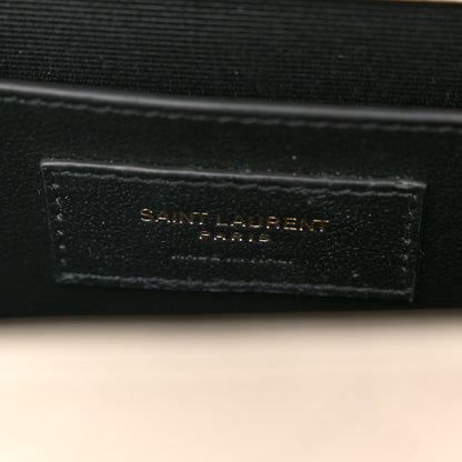 Saint Laurent Grain De Poudre Textured Mixed Matelasse Medium Triquilt Monogram Satchel Crema Soft 6 of 10