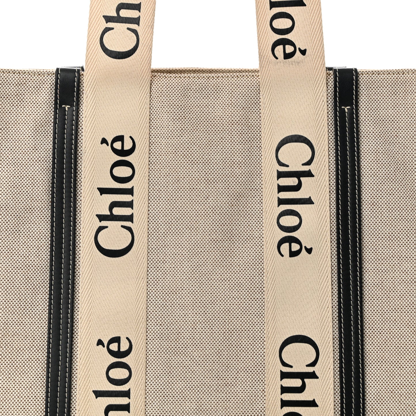 Cotton Calfskin Large Woody Ribbon Tote White Blue