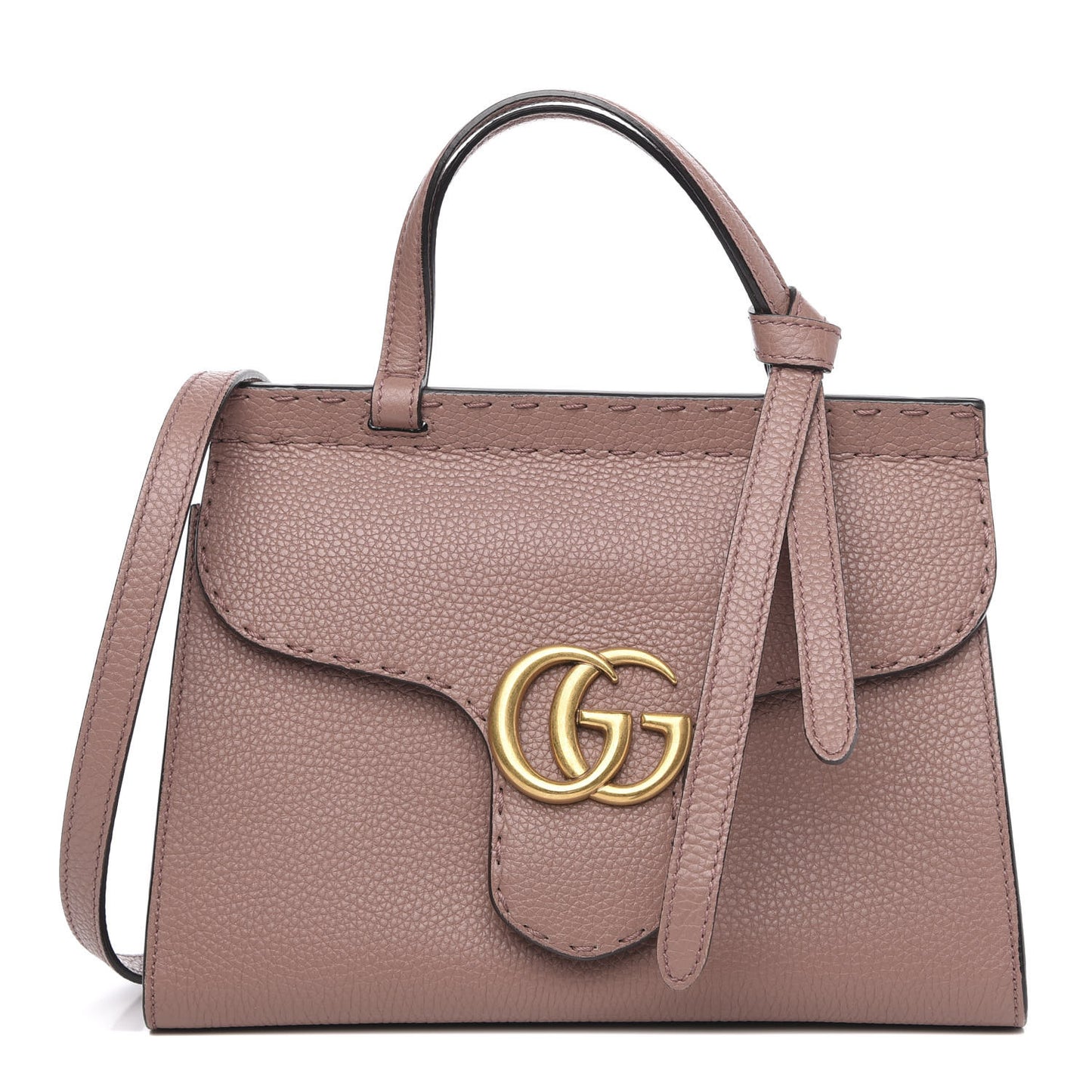 Calfskin Mini GG Marmont Top Handle Bag Rosy Phard