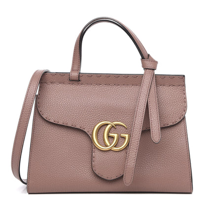 Gucci Calfskin Mini GG Marmont Top Handle Bag Rosy Phard 1 of 11