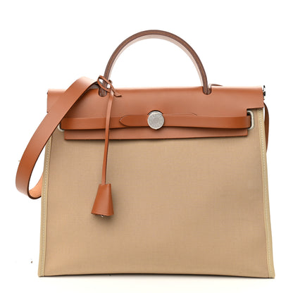 Hermes Vache Hunter Toile Herbag Zip 31 PM Trench Beton 2 of 10