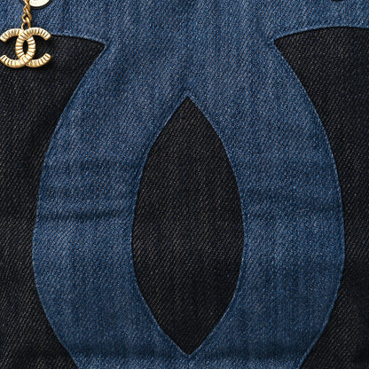 Chanel Denim Large Two Tone CC Shopping Tote Blue 8 of 10