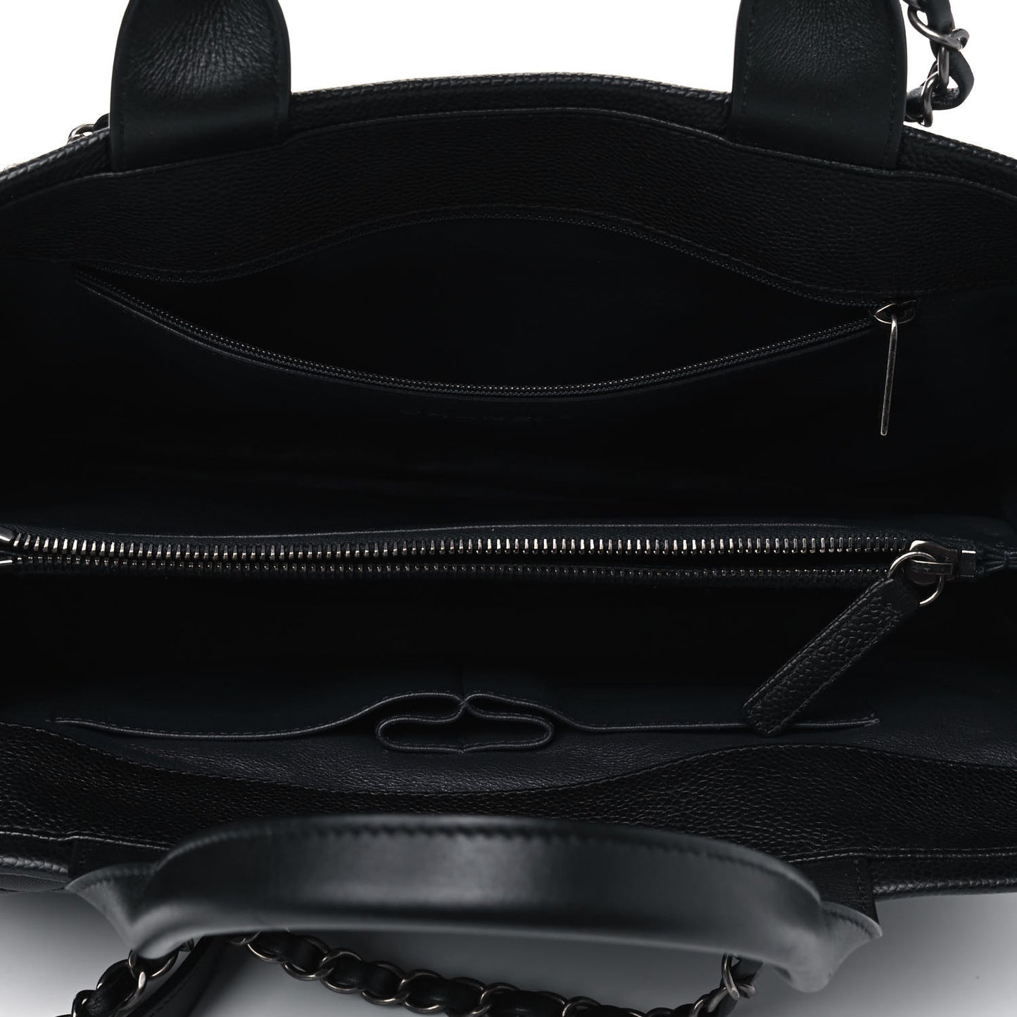 Caviar Lambskin Quilted Large Coco Break Shopping Bag Black