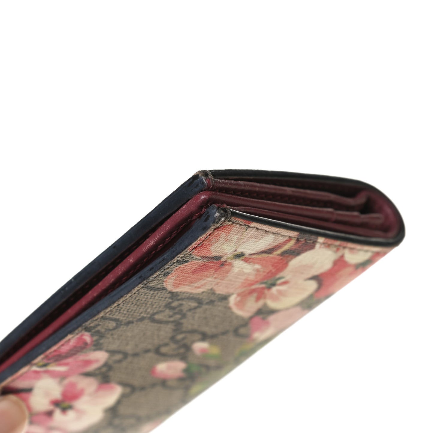 GG Supreme Monogram Blooms Card Case Beige Multicolor Dry Rose