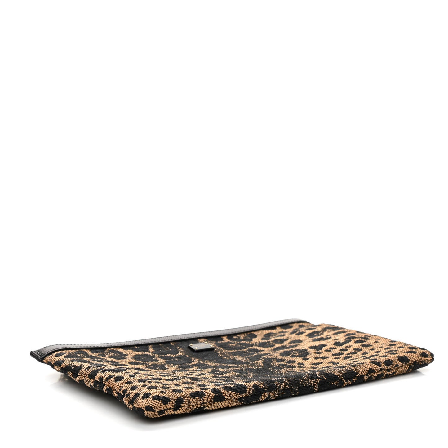 Jacquard Leopard Print Zip Pouch Multicolor