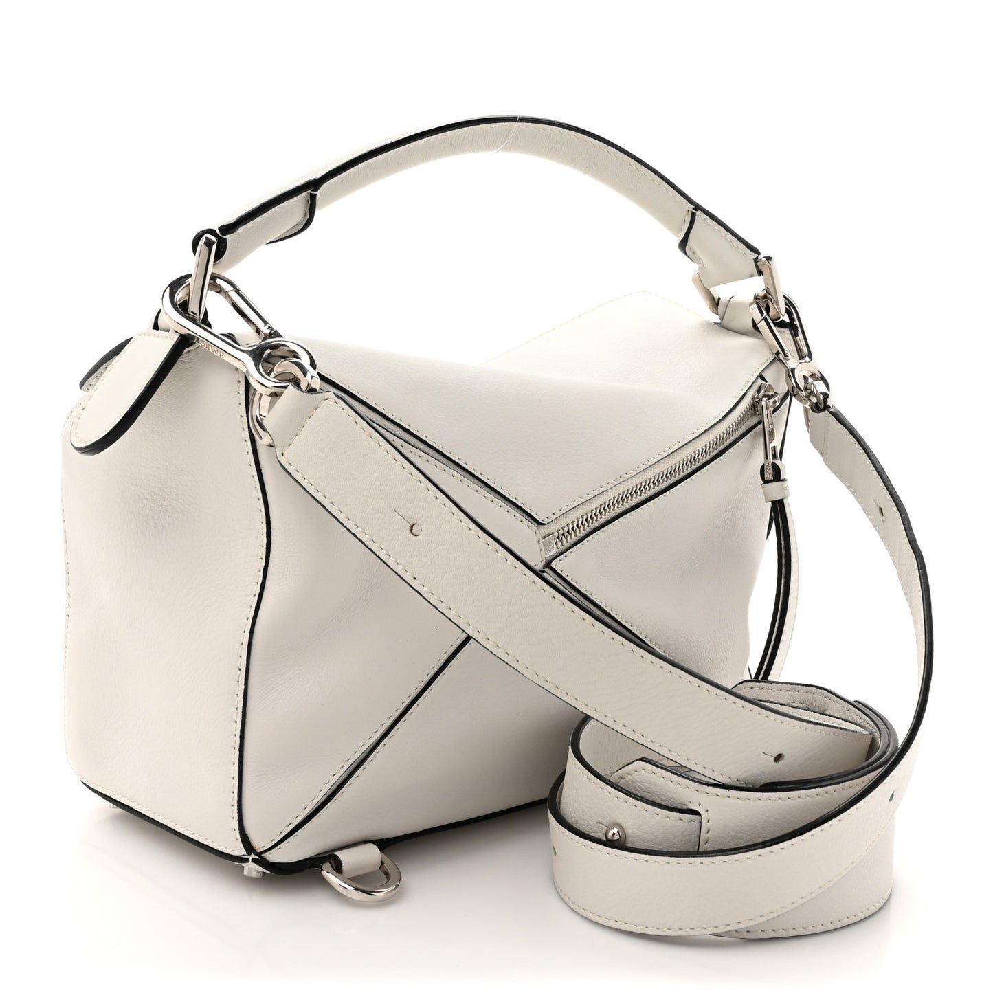 Calfskin Small Puzzle Bag White