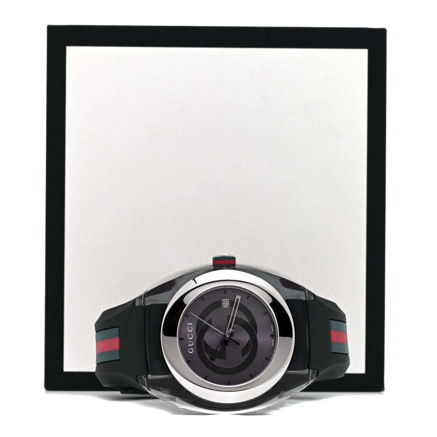 Stainless Steel Rubber 46mm Sync Web Quartz Watch Grey