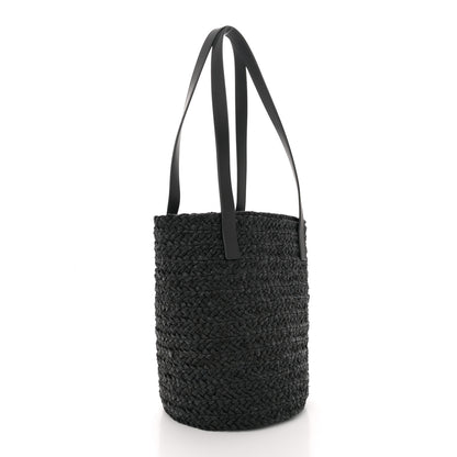 Saint Laurent Raffia Calfskin Small Panier Tote Black 2 of 11