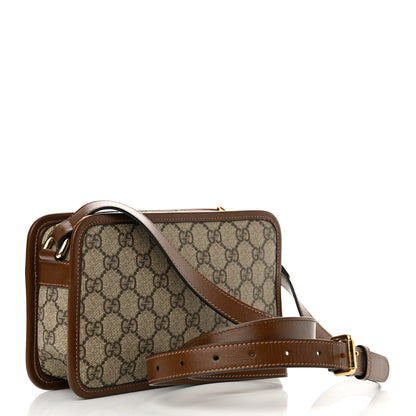 Gucci GG Supreme Monogram Azalea Calfskin Mini Retro Interlocking G Shoulder Bag Beige Ebony Brown Sugar 3 of 14