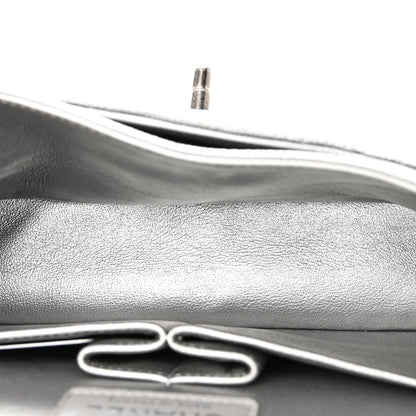 Chanel Metallic Caviar Quilted Medium Double Flap Silvery 5 of 10