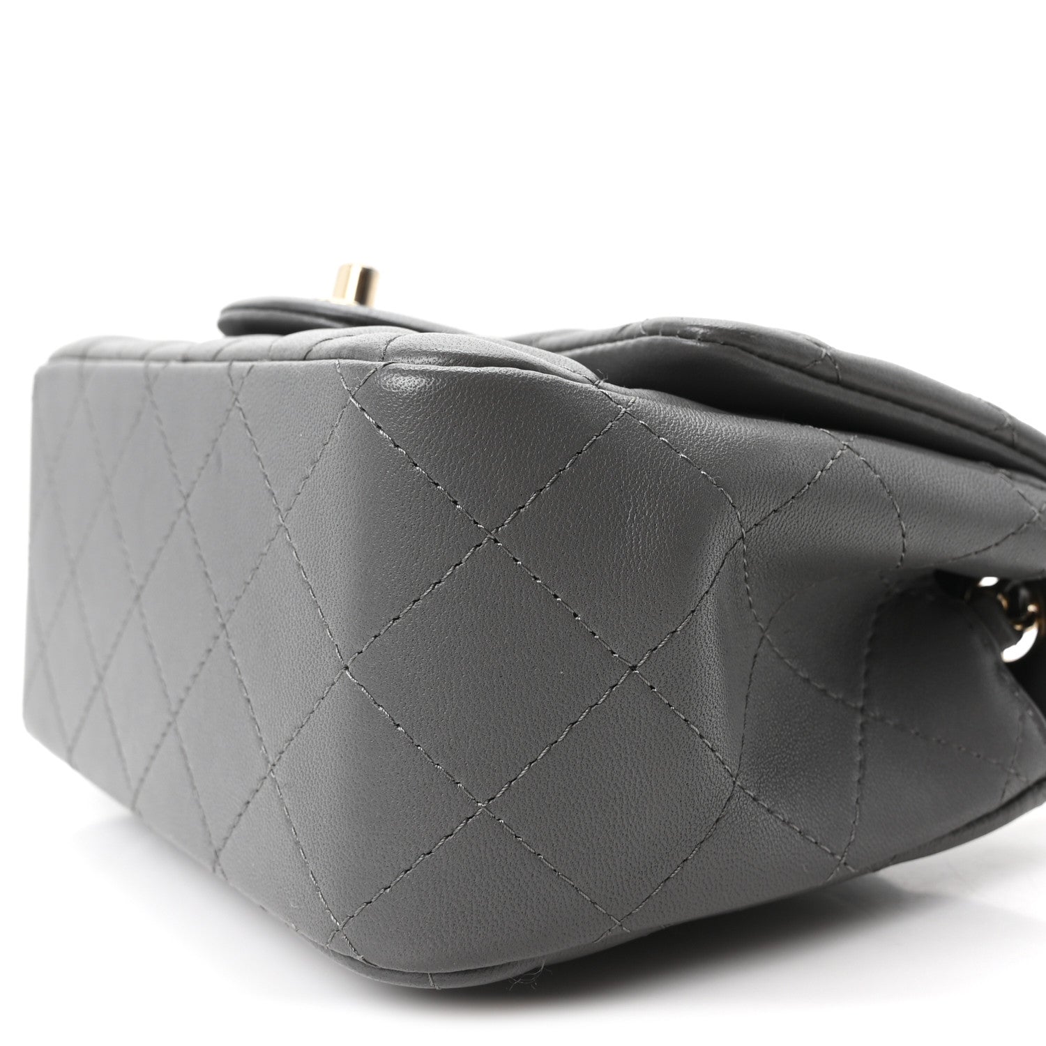 Chanel Lambskin Quilted Mini Square Flap Dark Grey 10 of 10