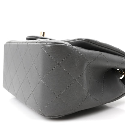 Chanel Lambskin Quilted Mini Square Flap Dark Grey 10 of 10