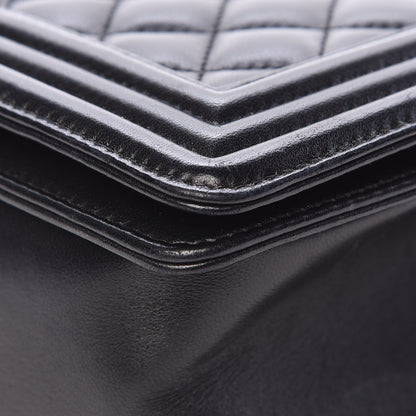Chanel Lambskin Quilted Medium Boy Flap Black 19 of 21