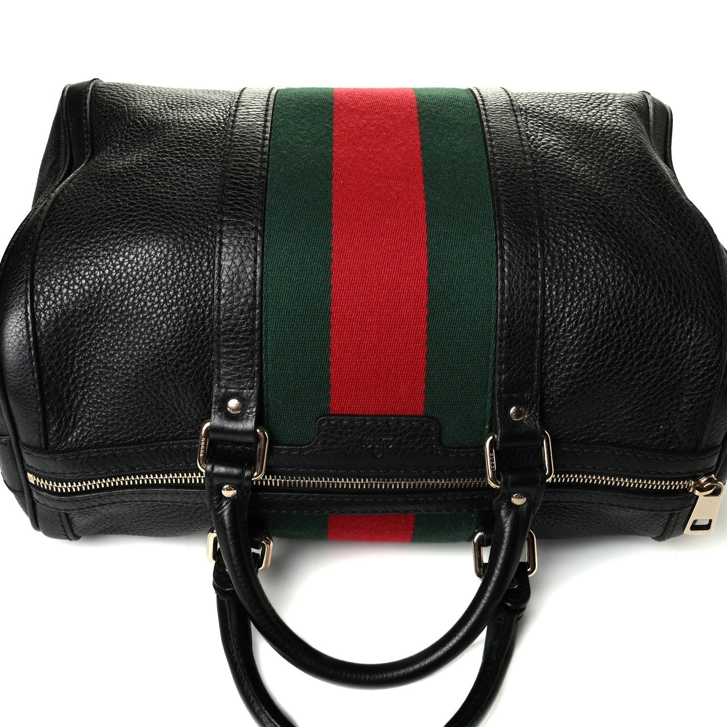 Gucci Calfskin Vintage Web Medium Boston Black 7 of 7