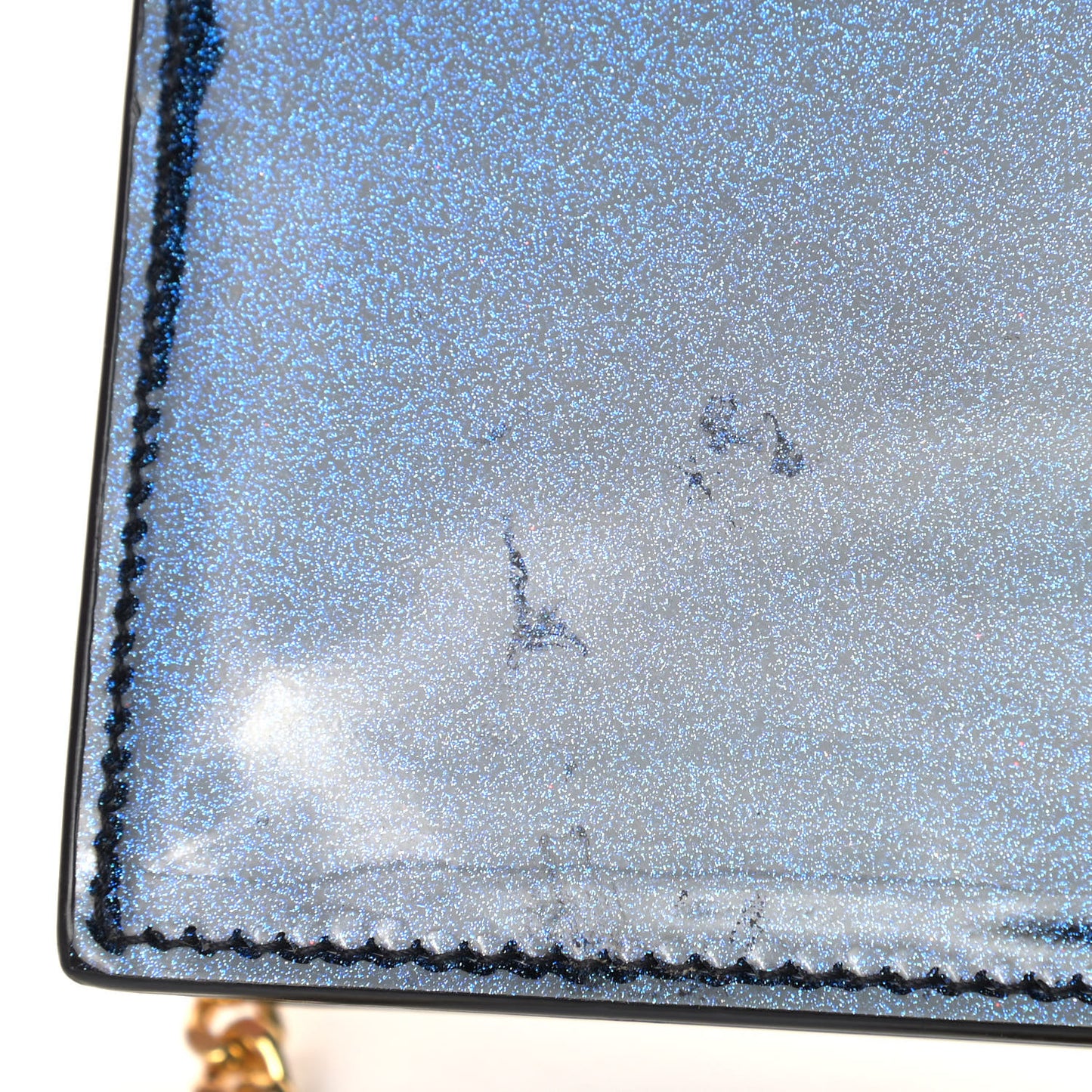 Glitter Classic Monogram Kate Tassel Chain Wallet Cobalt