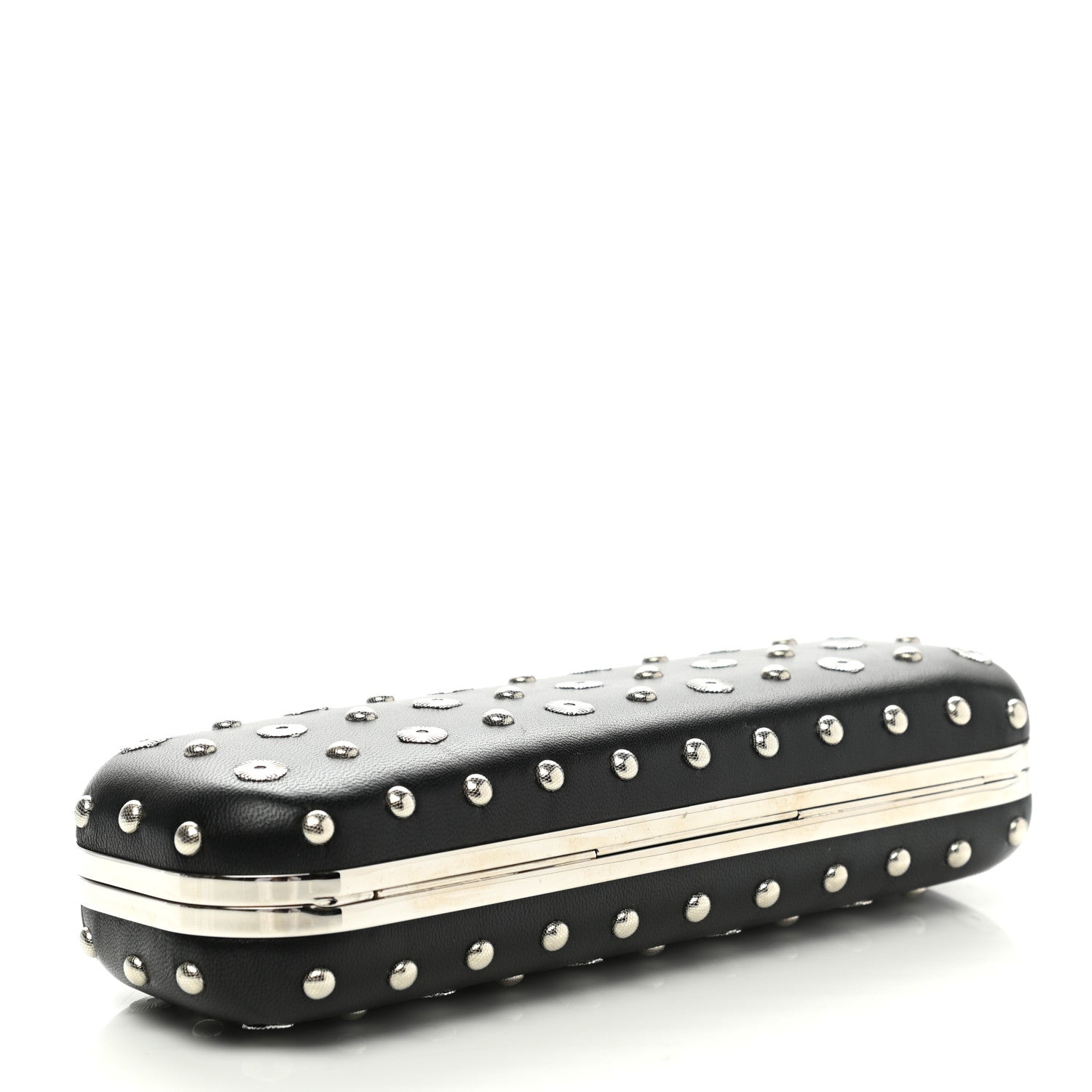 Alexander McQueen Nappa Studded Skull Knuckle Box Clutch Black 4 of 7