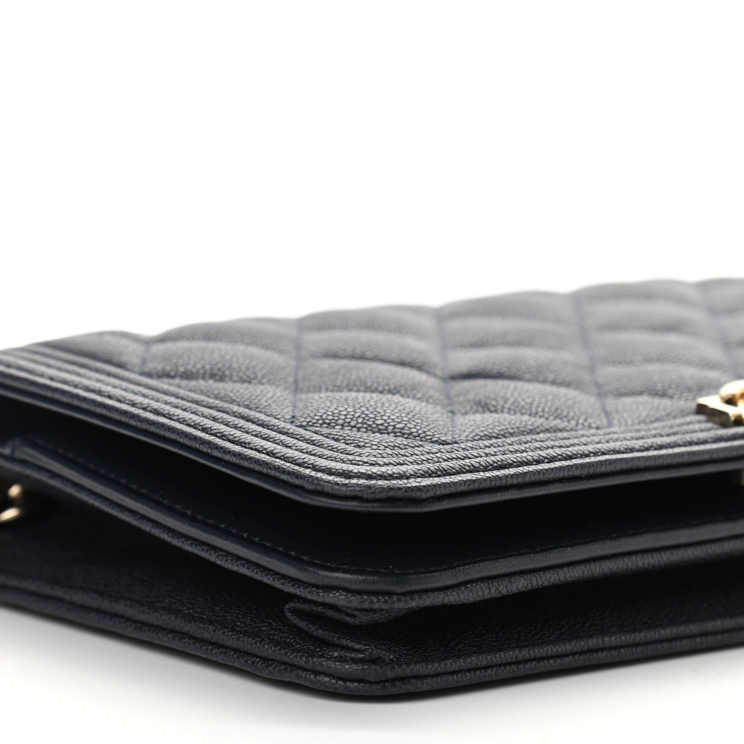 Chanel Caviar Quilted Boy Wallet On Chain WOC Navy 10 of 12