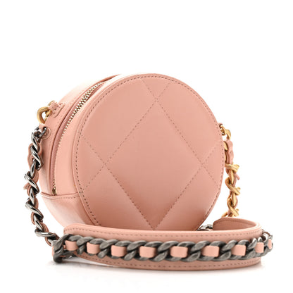 Chanel Lambskin Quilted Chanel 19 Round Clutch With Chain Light Pink 3 of 12
