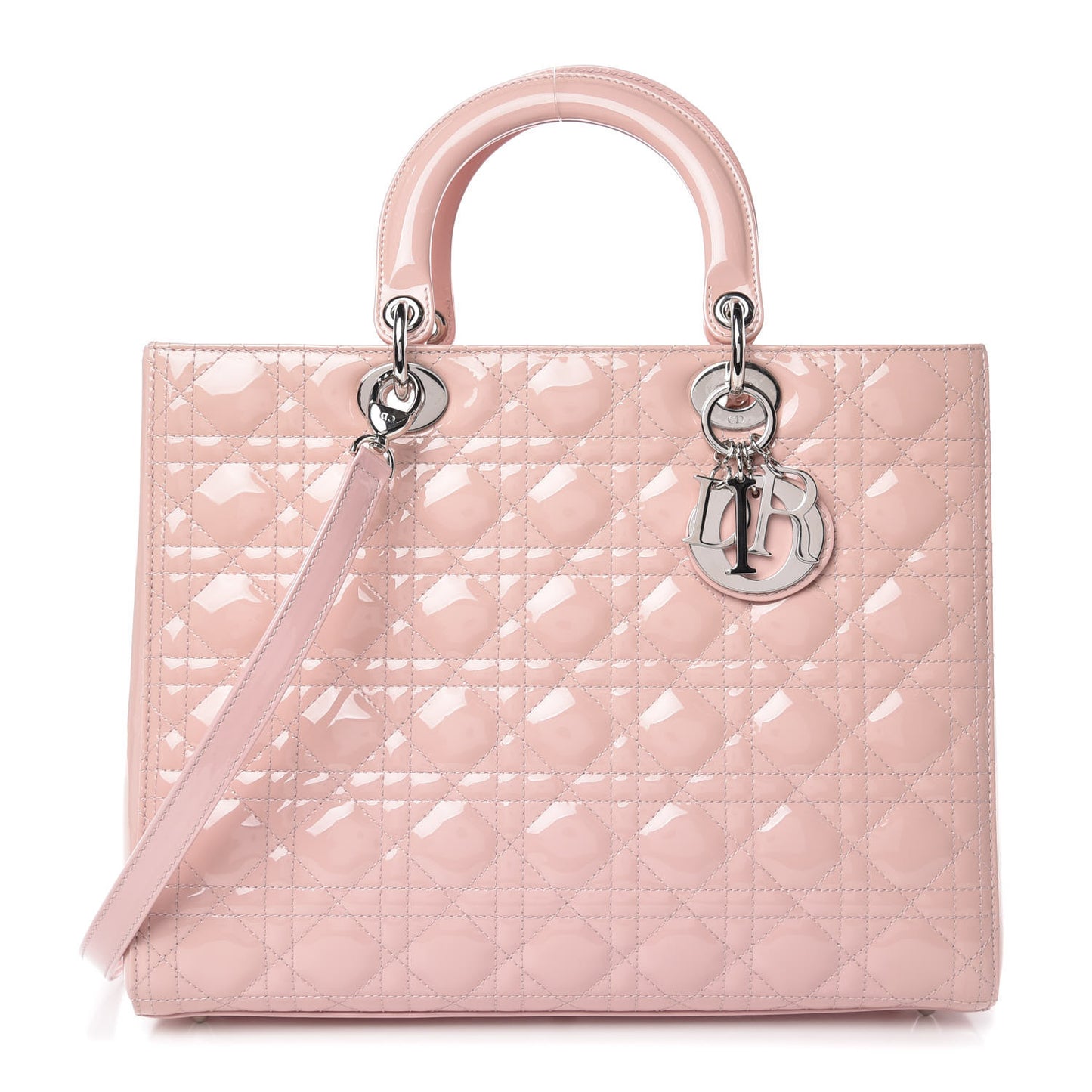 Patent Cannage Large Lady Dior Light Pink