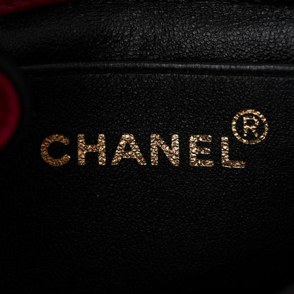 Chanel Lambskin Diamond Vertical Quilted Messenger Flap Dark Pink 6 of 12