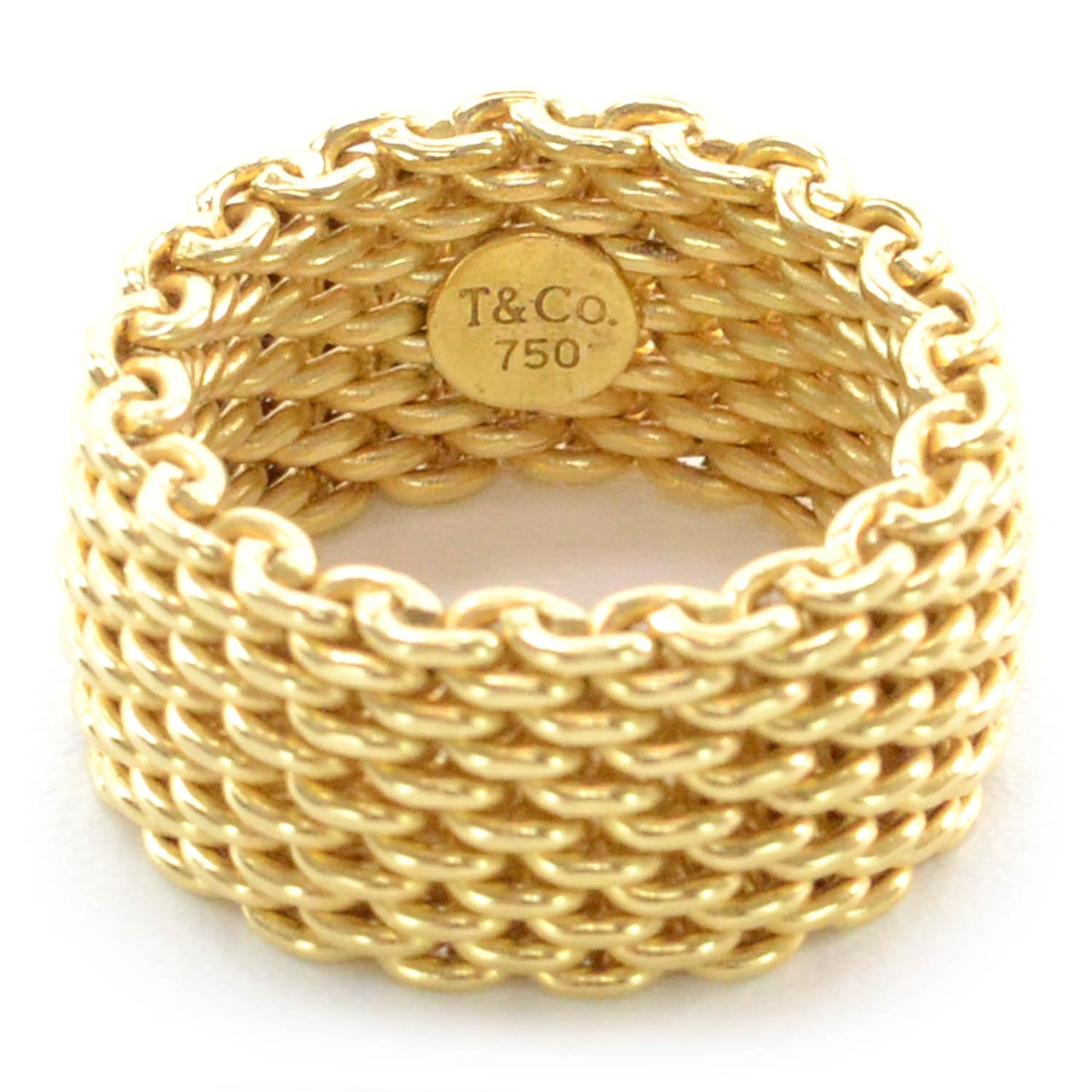 18K Yellow Gold Wide Somerset Mesh Ring 50 5.5