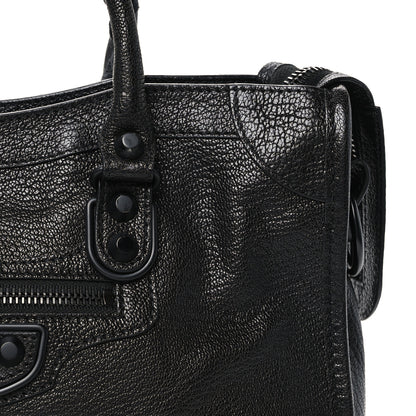 Balenciaga Chevre Black Metallic Edge Hardware S City Black 9 of 11