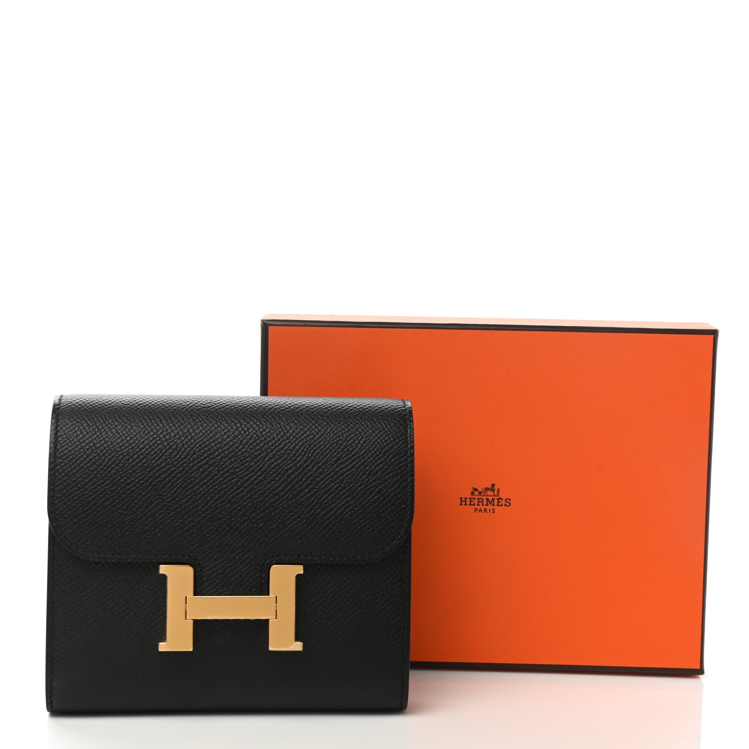 Hermes Epsom Constance Compact Passant Wallet Black 7 of 7